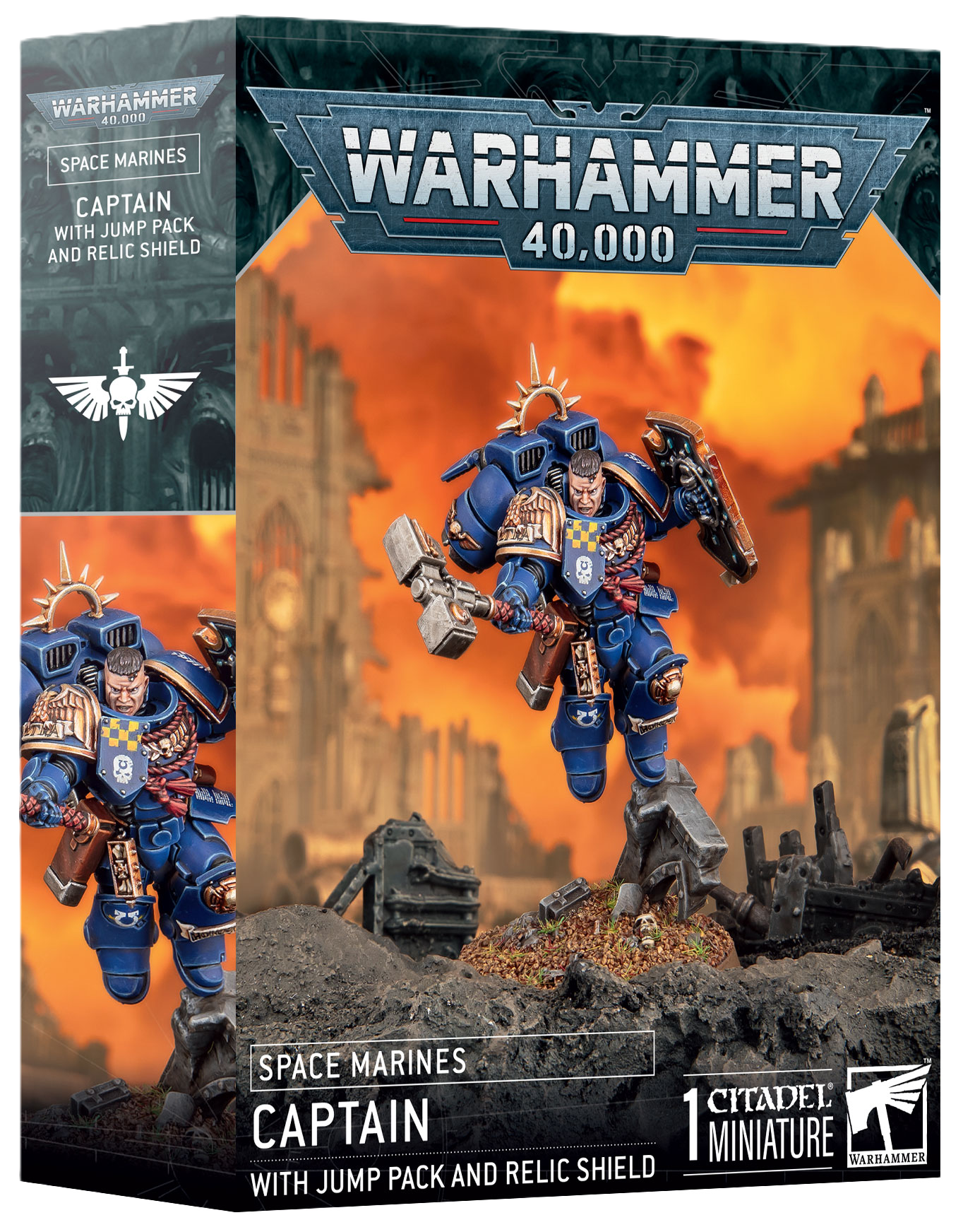 Warhammer 40K Space Marines Captain with Jump Pack & Relic Shield